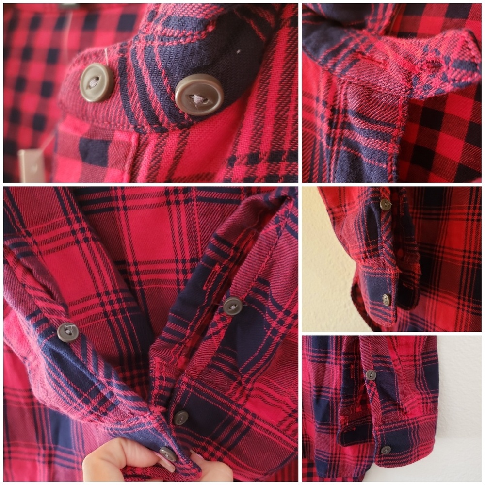Madewell Flannel Ex-Boyfriend Shirt Albion Plaid Size Small NWT - Picture 5 of 9